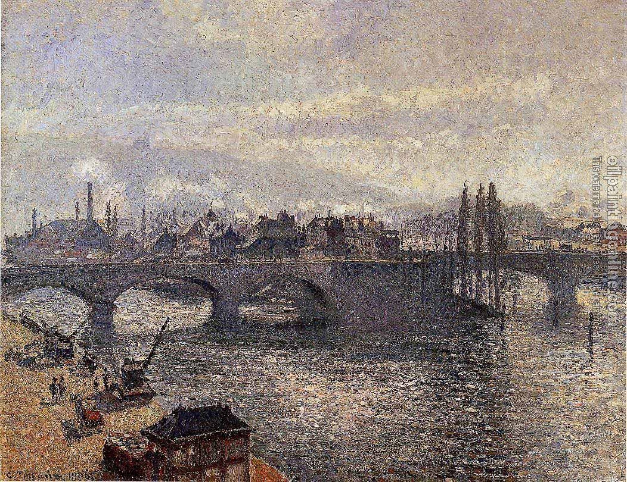 Pissarro, Camille - The Corneille Bridge, Rouen, Morning Effect